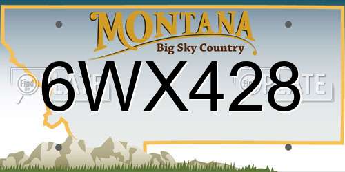 6WX428 Montana License Plate