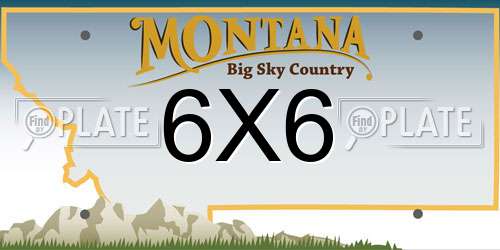 6X6 Montana License Plate