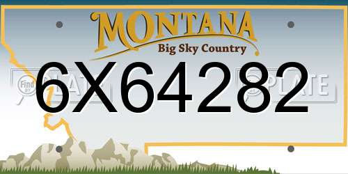 6X64282 Montana License Plate