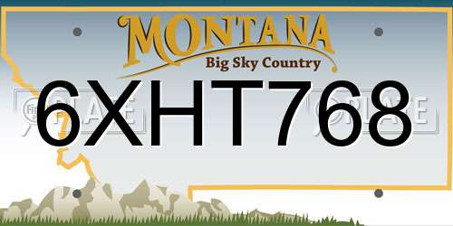 6XHT768 Montana License Plate