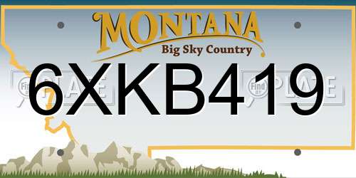 6XKB419 Montana License Plate