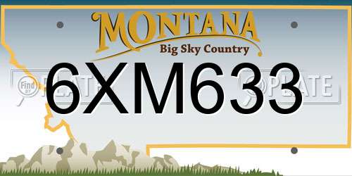 6XM633 Montana License Plate