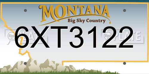 6XT3122 Montana License Plate