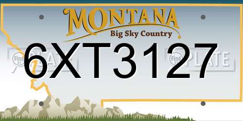 6XT3127 Montana License Plate
