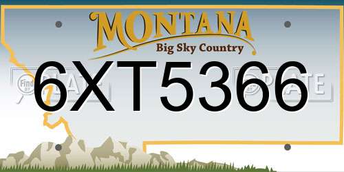6XT5366 Montana License Plate