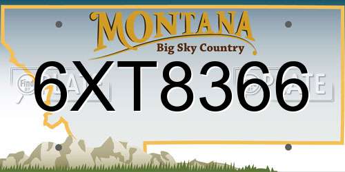 6XT8366 Montana License Plate