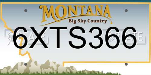 6XTS366 Montana License Plate
