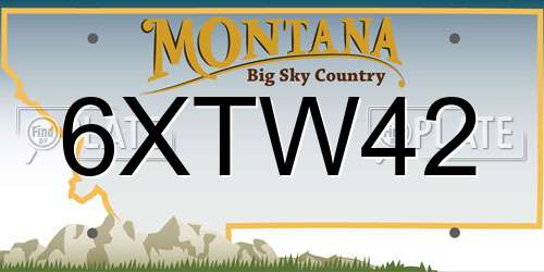 6XTW42 Montana License Plate