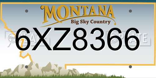 6XZ8366 Montana License Plate