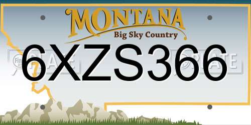 6XZS366 Montana License Plate