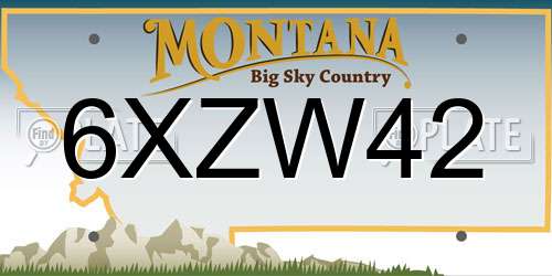 6XZW42 Montana License Plate