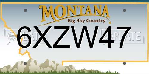 6XZW47 Montana License Plate