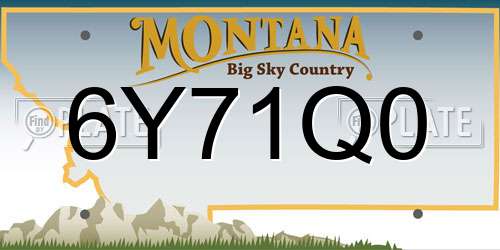 6Y71Q0 Montana License Plate