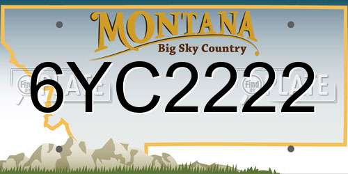 6YC2222 Montana License Plate