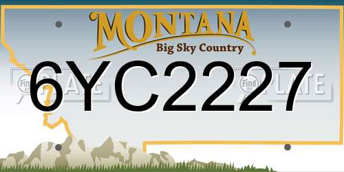 6YC2227 Montana License Plate