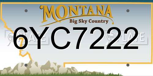 6YC7222 Montana License Plate