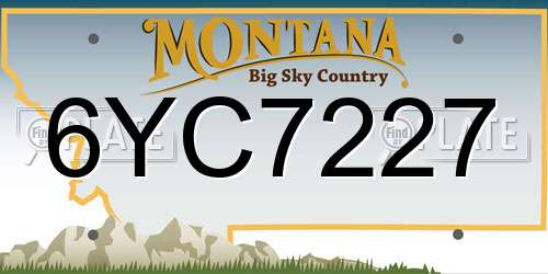 6YC7227 Montana License Plate
