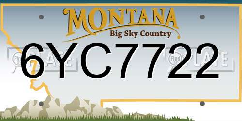 6YC7722 Montana License Plate