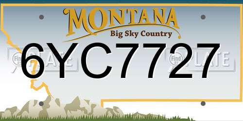 6YC7727 Montana License Plate