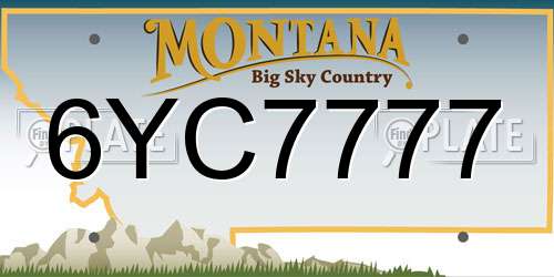 6YC7777 Montana License Plate