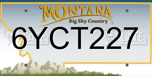 6YCT227 Montana License Plate