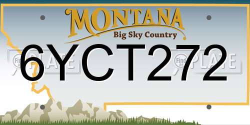 6YCT272 Montana License Plate