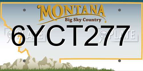 6YCT277 Montana License Plate