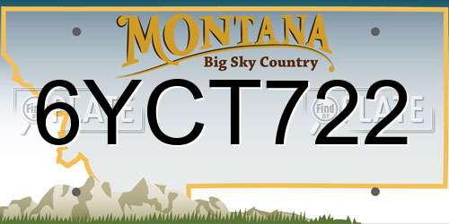 6YCT722 Montana License Plate