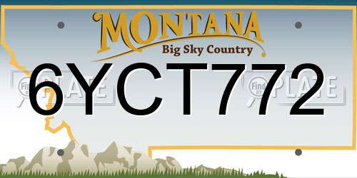 6YCT772 Montana License Plate