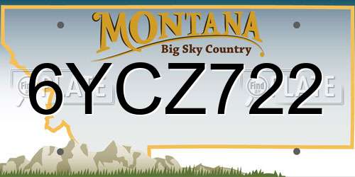 6YCZ722 Montana License Plate