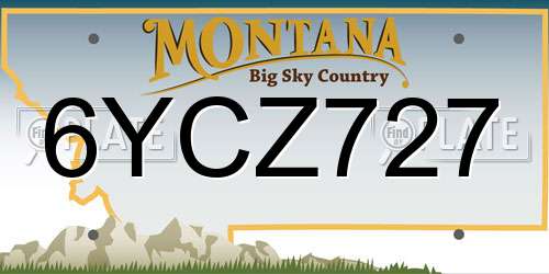6YCZ727 Montana License Plate