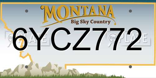 6YCZ772 Montana License Plate