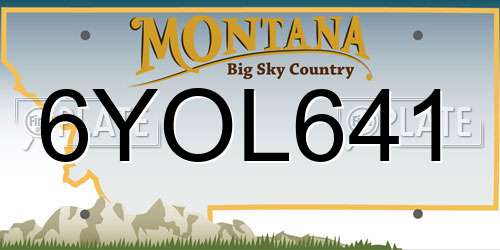 6YOL641 Montana License Plate