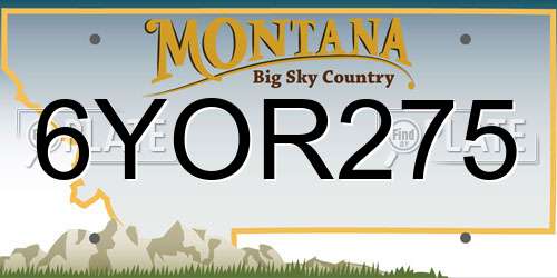 6YOR275 Montana License Plate