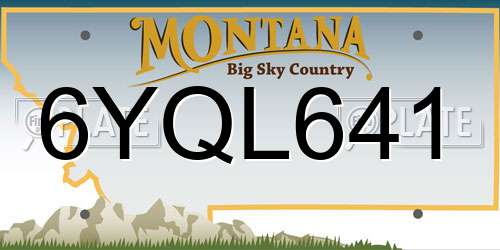 6YQL641 Montana License Plate