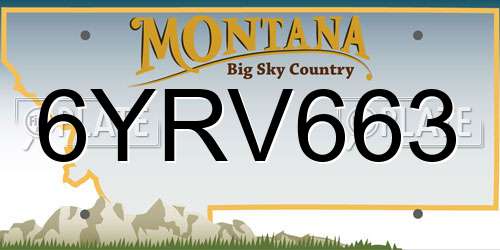 6YRV663 Montana License Plate