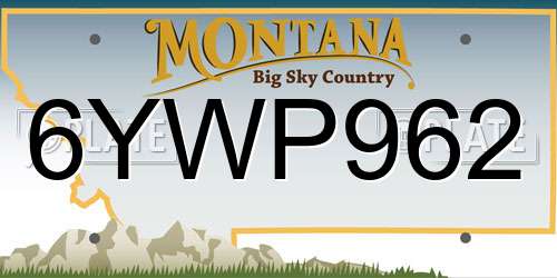 6YWP962 Montana License Plate