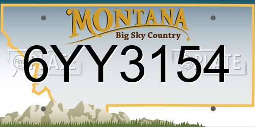 6YY3154 Montana License Plate