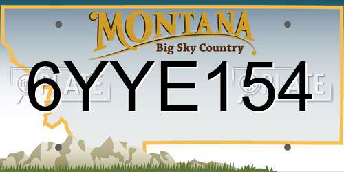 6YYE154 Montana License Plate