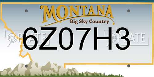 6Z07H3 Montana License Plate