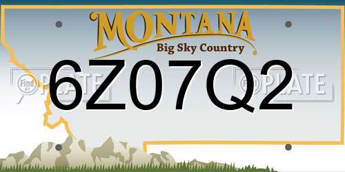 6Z07Q2 Montana License Plate