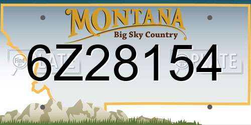 6Z28154 Montana License Plate