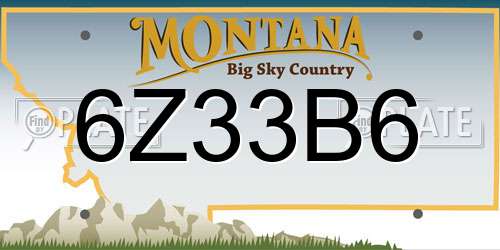 6Z33B6 Montana License Plate