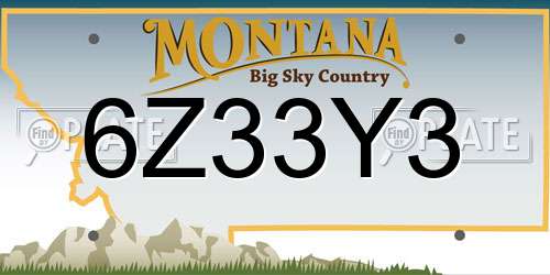 6Z33Y3 Montana License Plate