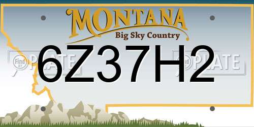 6Z37H2 Montana License Plate