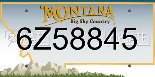 6Z58845 Montana License Plate