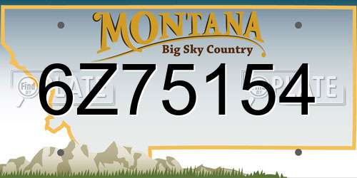 6Z75154 Montana License Plate