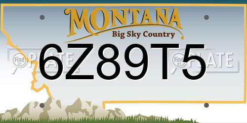6Z89T5 Montana License Plate