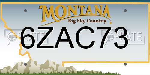 6ZAC73 Montana License Plate