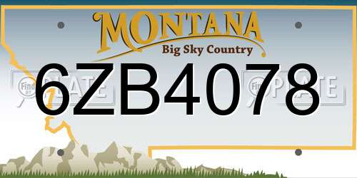 6ZB4078 Montana License Plate
